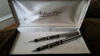 Vintage Sterling.  Pilot Pen And Pencil Set W/case