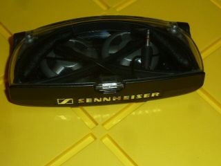 Sennheiser Px 100 Wired Headphones Collapsible With Case Black Rare Vintage