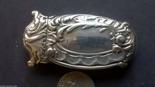Antique Sterling Silver Match Safe Floral Pattern By Woods & Hughes