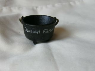 Black Cast Iron Mini Doll House Fireplace Kettle/pot - 3 Legs - Amish Farm Souvenir
