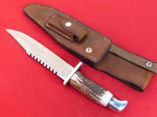 Buck Usa Rare Custom Order 1986 Stag Buckmaster 184 Survival Fixed Blade Knife