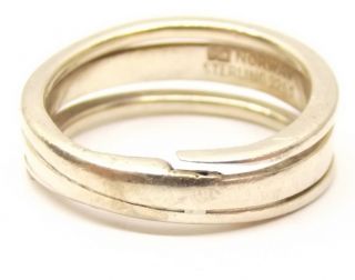Vtg Anna Greta Eker Sterling Silver Ring Sz 7.  75 Norwegian Modernist Norway Coil 3