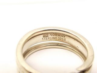 Vtg Anna Greta Eker Sterling Silver Ring Sz 7.  75 Norwegian Modernist Norway Coil 4