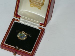 Unique/comission Made Vintage 9ct Black Opal & Diamond Ring