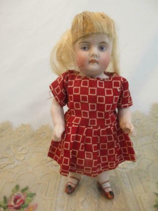 Antique German All Bisque Doll Kestner 720 - 3 Stiff Neck Painted Eyes 5 "