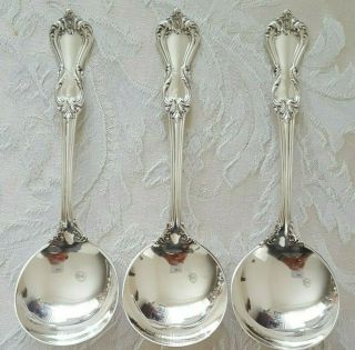 3 R&b Marlborough Sterling Round Bowl Soup Spoons (eagle - R - Lion Mark)