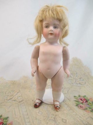 Antique German All Bisque Doll Kestner 720 - 5 Stiff Neck Painted Eyes 5 "