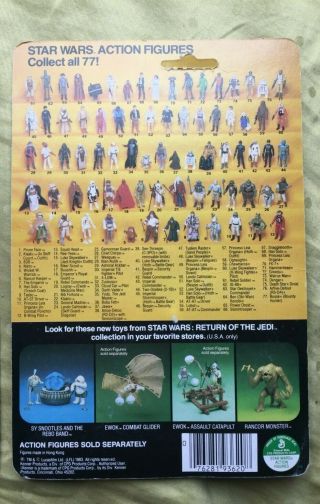 vintage kenner Star Wars Snaggletooth Return of the Jedi ROTJ 1983 unpunched 3