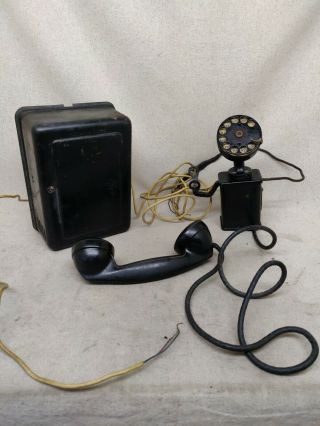Antique Vintage Bell Rotary Wall Telephone Western Electric Deco Not