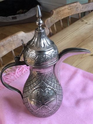 saudi arabian dallah silver coffee pot 5