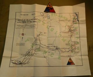 Wwii U.  S.  Army,  5th Armored Division,  Wwii Campaign Map,  Eto Theater Printed