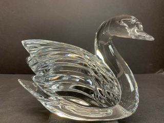 Vtg Waterford Crystal Swan Paperweight Figurine Signed Sculpture
