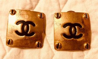 Fire This Weekend Only Chanel Vintage Earrings Gold Cc Logos