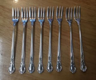 Gorham Chantilly Sterling Silver Cocktail Forks 8 = Total No Mono