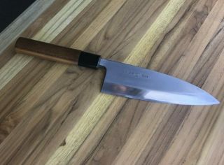 Japanese Vintage Kitchen Knife Carbon Steel Deba 148mm 仙蔵