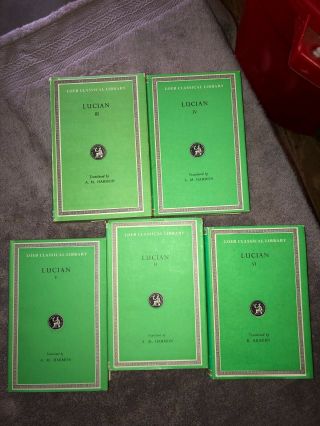 Vintage Loeb Classical Library Series Lucian 2 Thru 6 Harvard Press