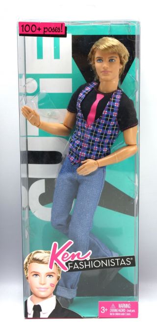 Ken Fashionistas Cutie Swappin Styles Wave 2 Plaid Vest Tie Boy Barbie Doll 2010