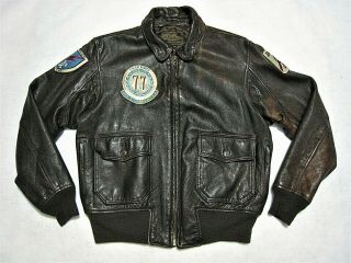 G - 1 USN FLIGHT JACKET 44 Vintage style COCKPIT USA - Goatskin Leather w/patches 2