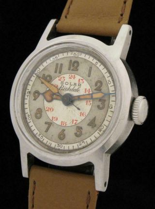 Awesome Ww2 Vintage Gallet Solar Birkdale Canadian Military Watch F Borgel Case