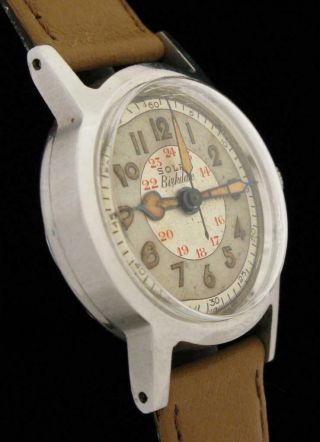 AWESOME WW2 Vintage GALLET SOLAR BIRKDALE Canadian Military Watch F BORGEL Case 3