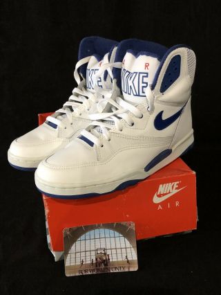 Vintage Nike Air Transition Shoes Womens Hi Top White/blue Deadstock Us 7.  5 80s