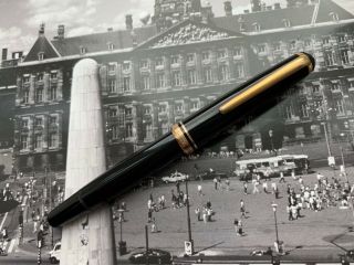 Vintage Restored 1950s Montblanc 252 Flugelfeder Jet Black Fountain Pen