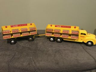 Vintage Lincoln Coke Truck And Trailer Pressed Steel 50 