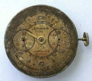 Vintage Lemania 105 Swiss Chronograph Hand Winding Watch Movement,  Cal.  270