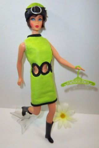Vintage 1960 Barbie Tnt Clone: Mod Style Dress Hat Boots Hanger Ooak