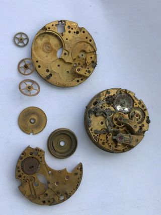 Vintage Swiss Minerva Rf Depose Chronograph Hand Winding Watch Movement,  Parts