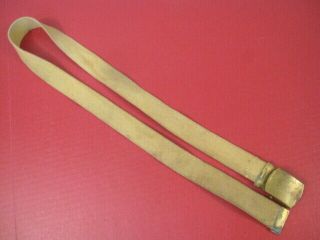 WWII Era US Army Officer ' s Canvas Trouser Belt - Khaki Color - Waist Size to 39 