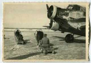 German World Warii Archived Photo Junkers Ju And Horse Driven Sledge