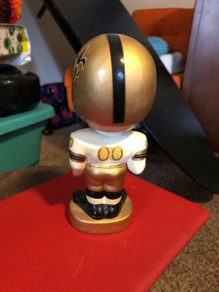 Vintage Orleans Saints Bobblehead Bobble 1960 ' s gold smiling football NFL 3
