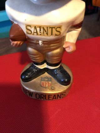Vintage Orleans Saints Bobblehead Bobble 1960 ' s gold smiling football NFL 8