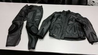 Rare Triumph Matching Race Jacket 40 50 And Pants 32 42 Leather Armored Suit