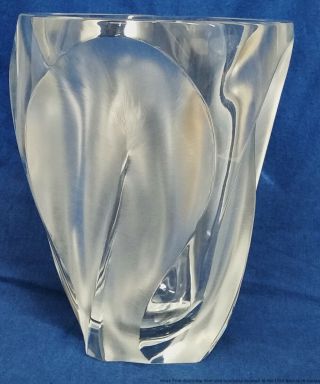 Vintage Lalique France Ingrid French Art Glass Frosted Crystal Heavy Vase