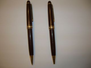 Vintage Montblanc Meisterstuck Burgundy Ballpoint Pen & Pencil Set