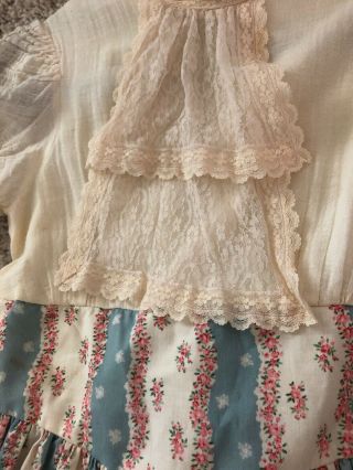 Gunne Sax by Jessica Off White w Small Floral Print Long Prairie Dress Size 9 7