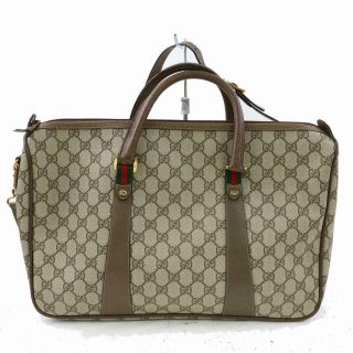 Authentic Vintage Gucci Shoulder Bag Gg Sherry Browns Pvc 352854