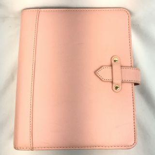 Franklin Covey Vintage Aurora Leather Strap Classic Binder Planner Blush Pink