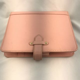Franklin Covey Vintage Aurora Leather Strap Classic Binder Planner Blush Pink 4