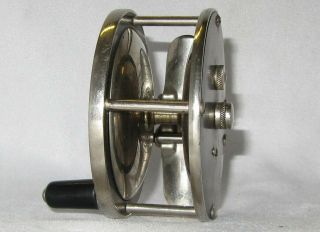 Old antique vintage fly fishing reel unmarked hard rubber nickel silver 2 