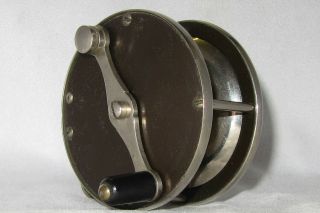 Old antique vintage fly fishing reel unmarked hard rubber nickel silver 2 