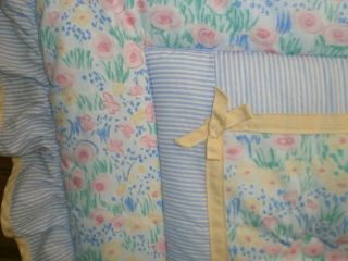 Vintage JUDI ' S Originals POTPOURRI Floral Roses 6 pc CRIB BEDDING SET RARE 4