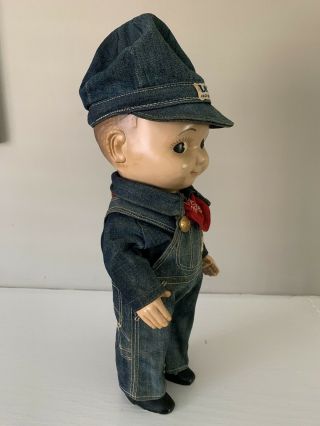 Vintage Buddy Lee Doll w/Blue Denim Work Clothes.  100.  Complete.  VGC. 10