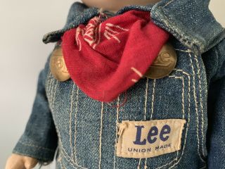 Vintage Buddy Lee Doll w/Blue Denim Work Clothes.  100.  Complete.  VGC. 9