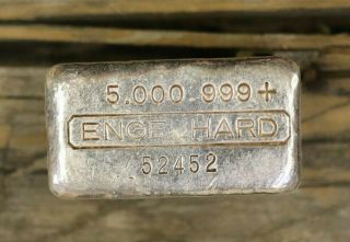 Engelhard 5 Oz X8 Error Silver Bar Scarce 100 Mintage Rare Vintage Bar