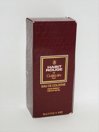 Habit Rouge De Guerlain - Eau De Cologne Spray For Men - 3.  7 Oz - Vintage