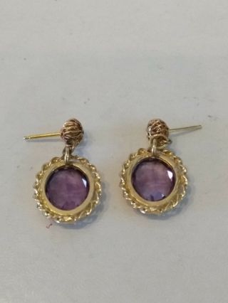 Gorgeous antique 14KT Yellow Gold color changing Sapphire Dangle Earrings 5