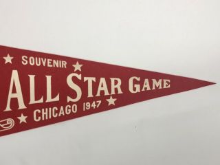 1947 ALL STAR PENNANT VINTAGE WRIGLEY FIELD CHICAGO RED SCROLL EX NM COND 4